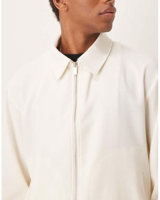 ASOS Net Oversized Blousonjack in het Natural voor heren