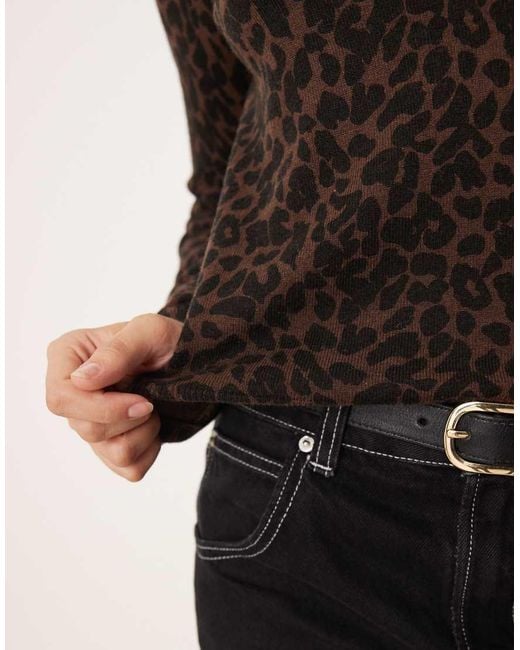 Top di Mango in Brown