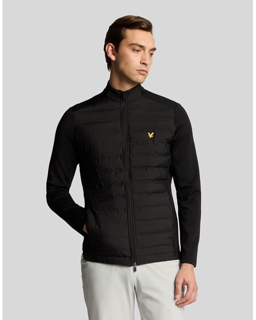 Lyle & Scott Black Light Jackets Hybrid Quilted Full Zip Golf Jacket for men