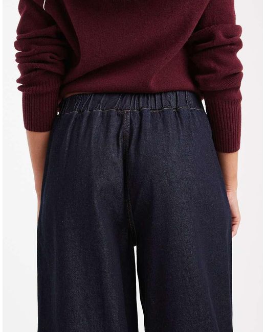 ASOS Blue jogger Style Pull On Wide Leg Jean