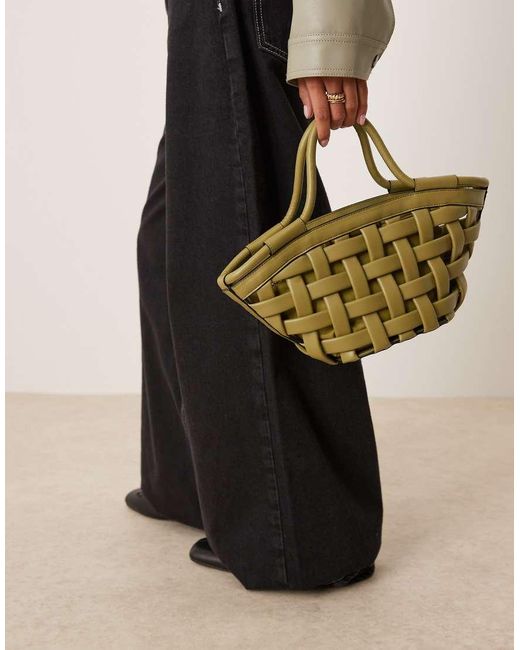 ASOS Natural Puff Weave Tote Bag