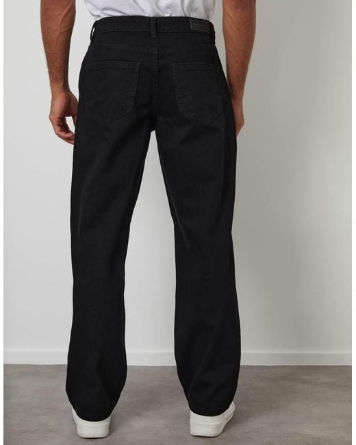 Threadbare Black Loose Fit Jeans for men