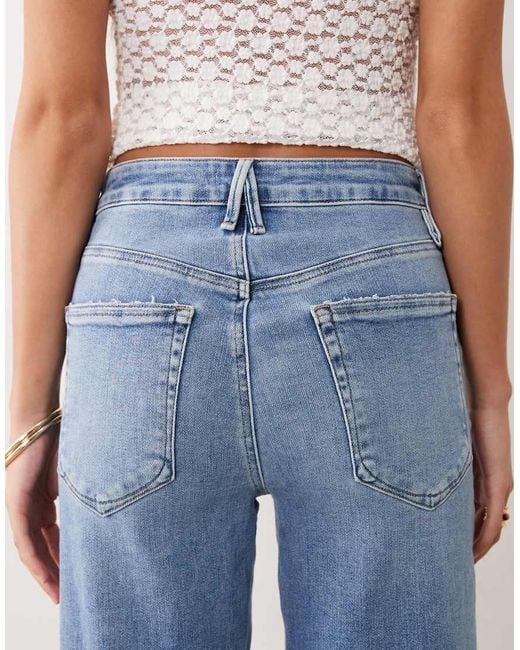 GOOD AMERICAN Blue Good Waist Soft Tech True Straight Jeans