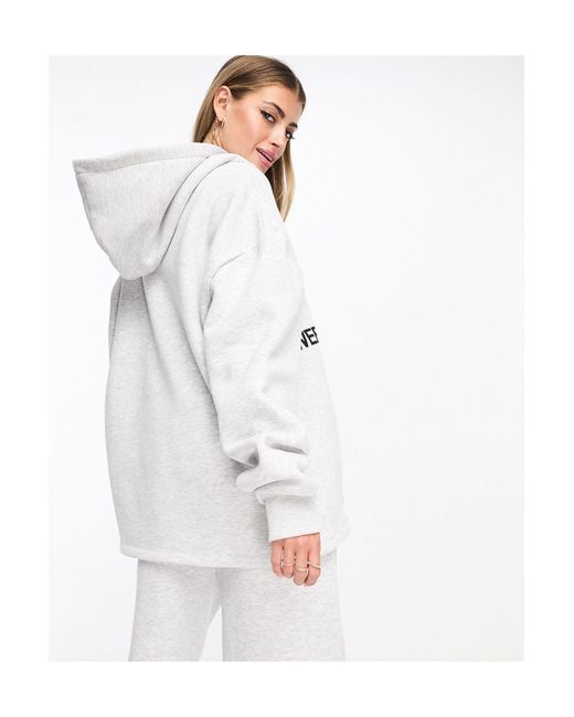 ASOS White Oversized Hoodie With Stacked Logo