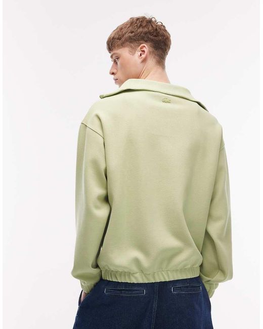 Lacoste Green Diamond Logo Quarter Zip Sweat for men