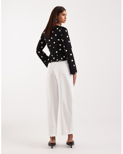 Vero Moda Natural Billie High Rise Barrel Leg Jeans