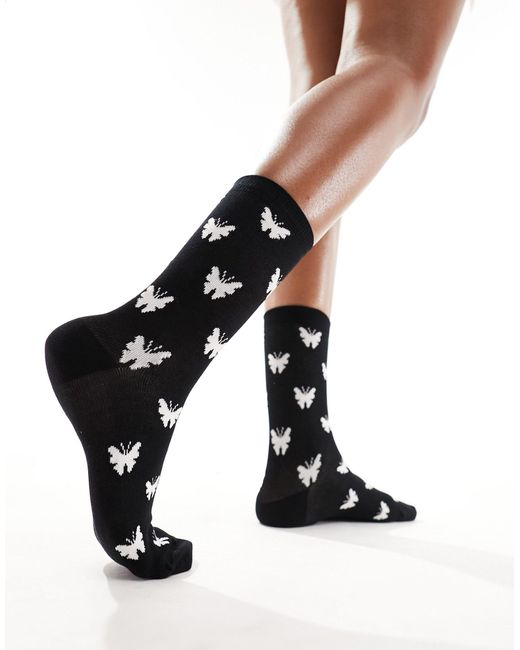 & Other Stories Black Socks With Butterflies
