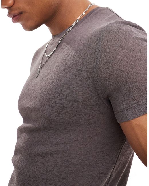 ASOS Purple Muscle Fit T-shirt for men