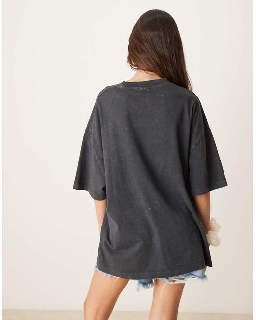 Camiseta Color Carbón Lavado Extragrande Con Estampado Gráfico De Tigres De -Gris ASOS de color Gray