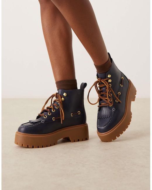 Timberland Black Stone Street 7 Eye Platform Boots