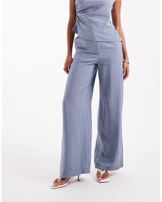 ASOS Blue Relaxed Straight Leg Trousers Co-Ord