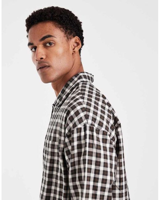 Jack & Jones Gray Cropped Boxy Shirt for men