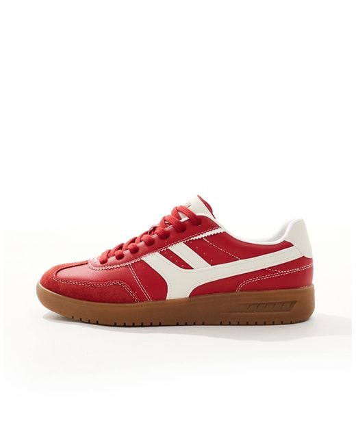 Pull&Bear White Retro Gum Sole Trainer for men