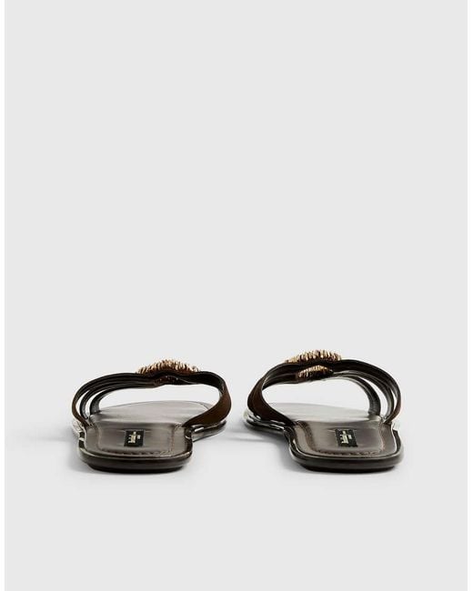 River Island White Beaded Ring Flat Sandals