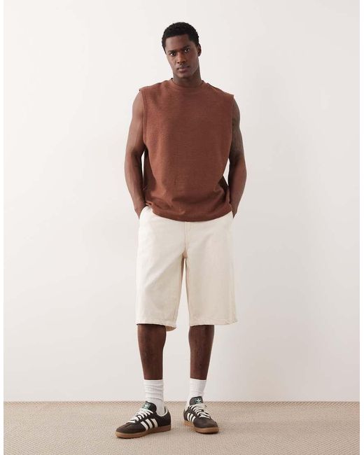 ASOS Brown Super Heavyweight Oversized Tank for men