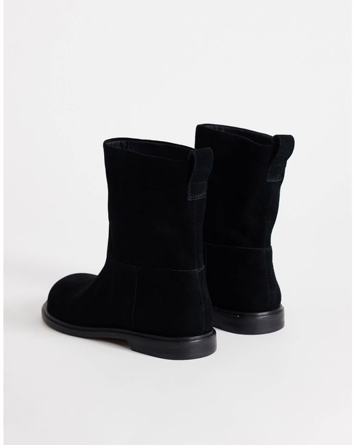 TOPSHOP Black Pascal stiefelette aus echtleder