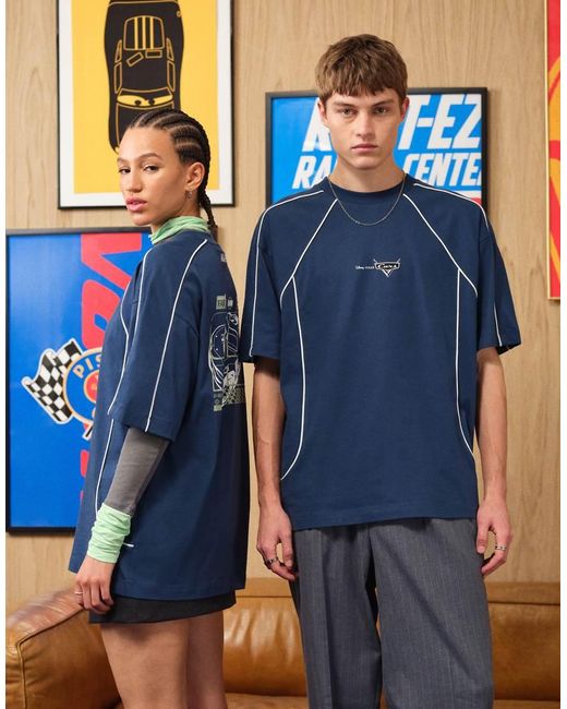 ASOS Blue Disney Pixar Oversized T-shirt With Cars Print