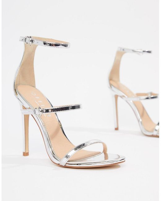 Office Metallic Hush Three Strap Heeled Sandal