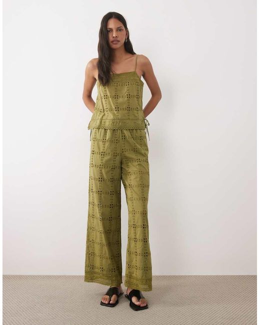 New Look Green Co-Ord Crochet Wide Leg Trousers