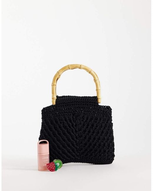 Mango Black Knitted Handbag