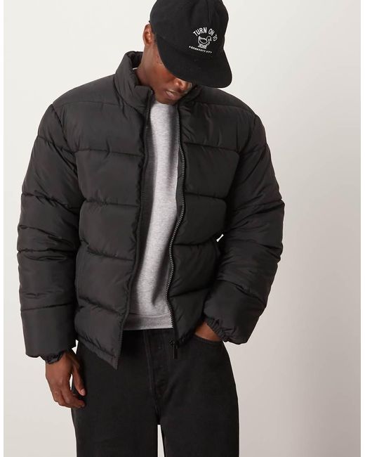 New Look Black Padded Puffer Jacket for men