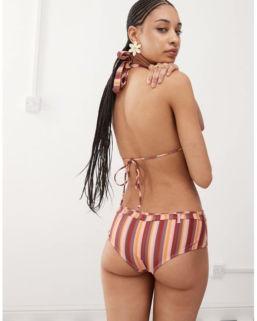 Motel Multicolor Avi Striped Belted Swim Short