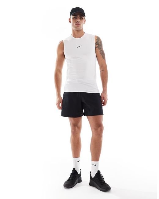 Nike White Pro Dri-fit Tight Vest for men