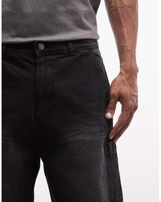 Faded Store White Workshop Cargo Shorts for men