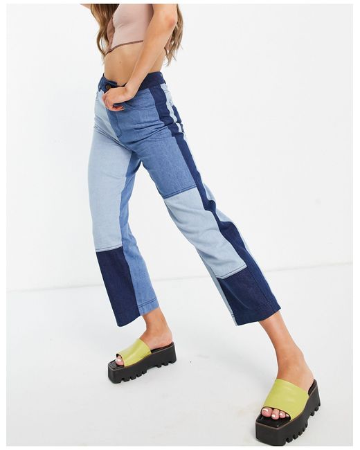 Whistles Blue Patchwork Jeans