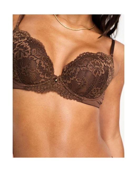 Ann Summers Brown A-g Sexy Lace Plunge Bra
