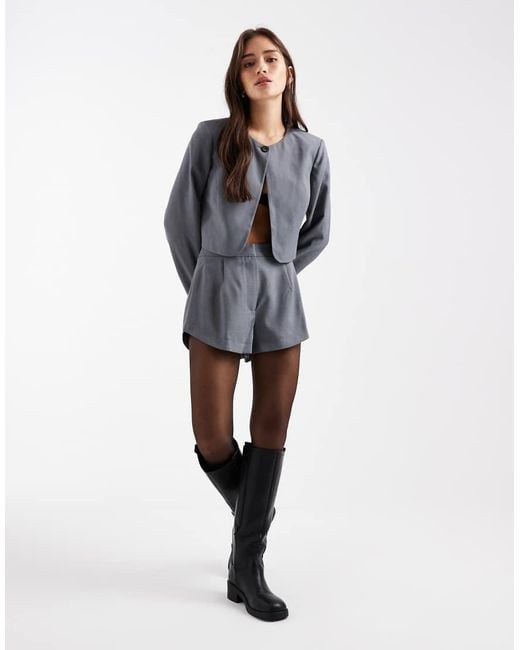 Miss Selfridge Blue Tailored Cropped Blazer Co-Ord