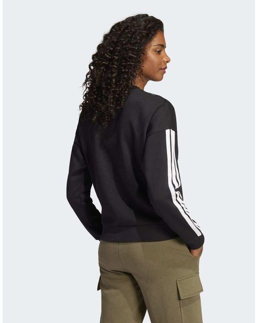Adidas Originals Black Essentials 3-Stripes Fleece Sweatshirt