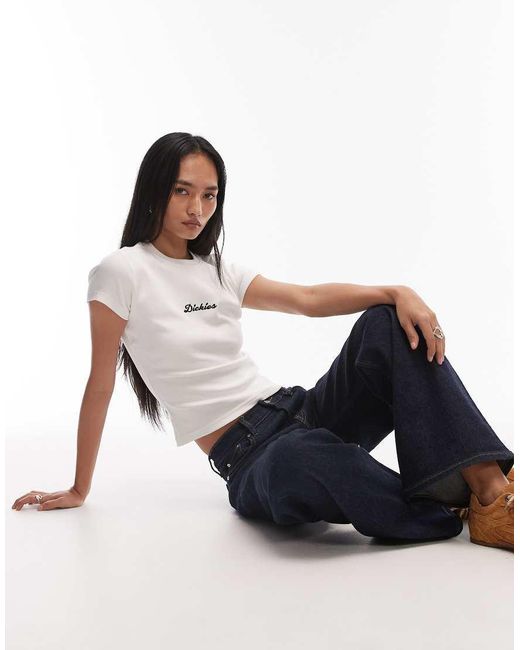 Dickies White Wellsville Baby Tee