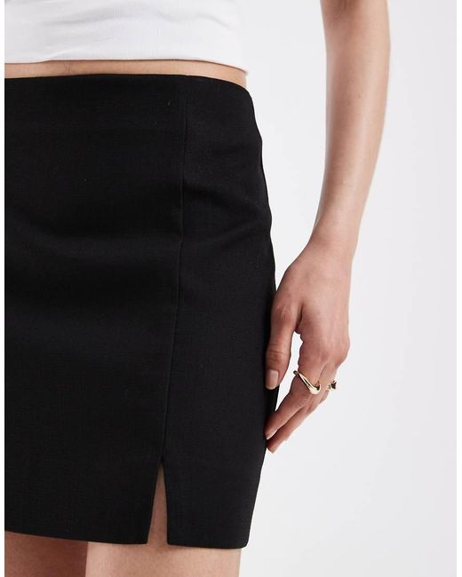 ASOS Black Tailored Skirt With Split