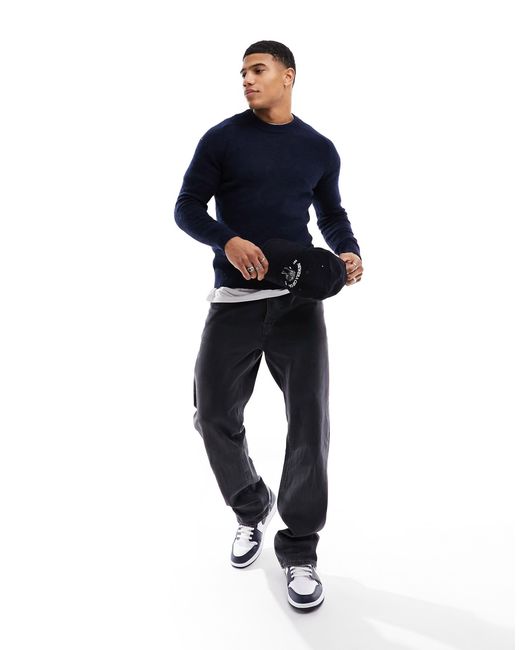 Homme - pull ras SELECTED pour homme en coloris Blue