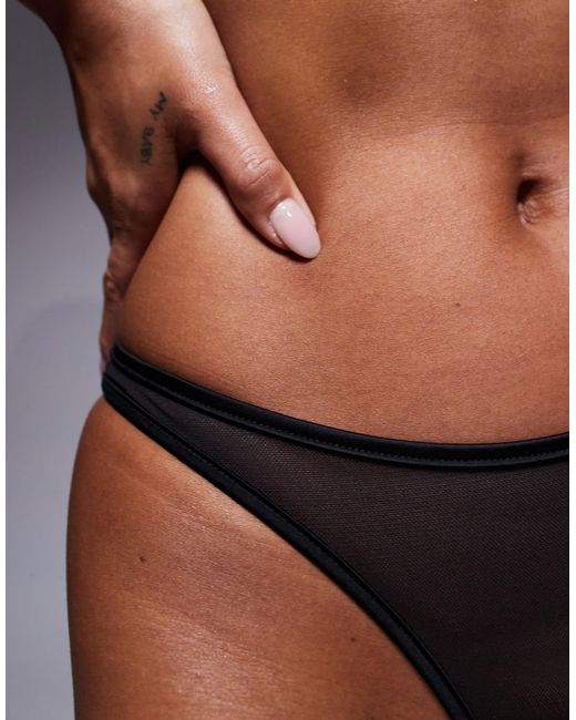 ASOS Brown – lennox – brasilianischer slip aus netzstoff