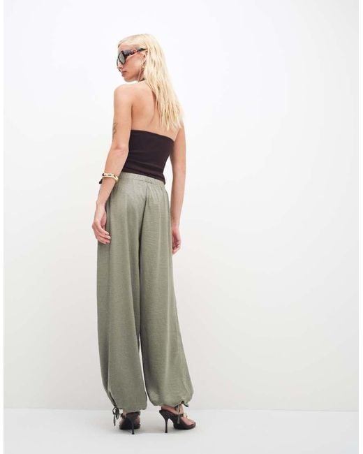 Motel White Brizid Balloon Cuffed Trouser