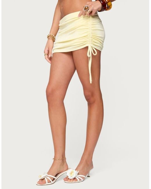 Edikted Natural Caspia Drawstring Mini Skirt