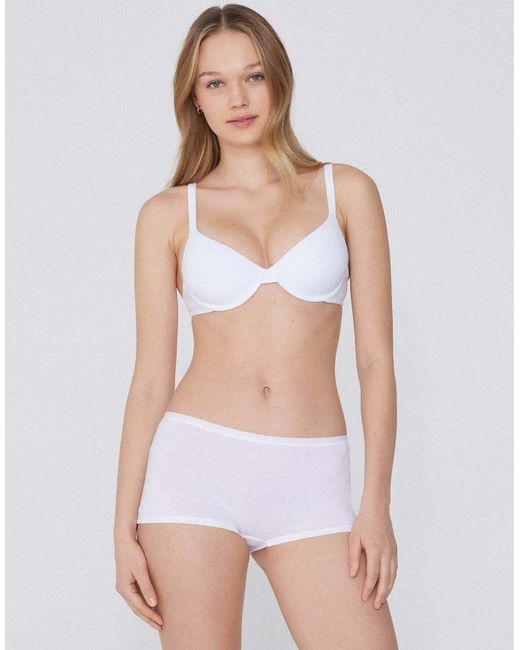 Tezenis White Athens Cotton Push-Up Bra