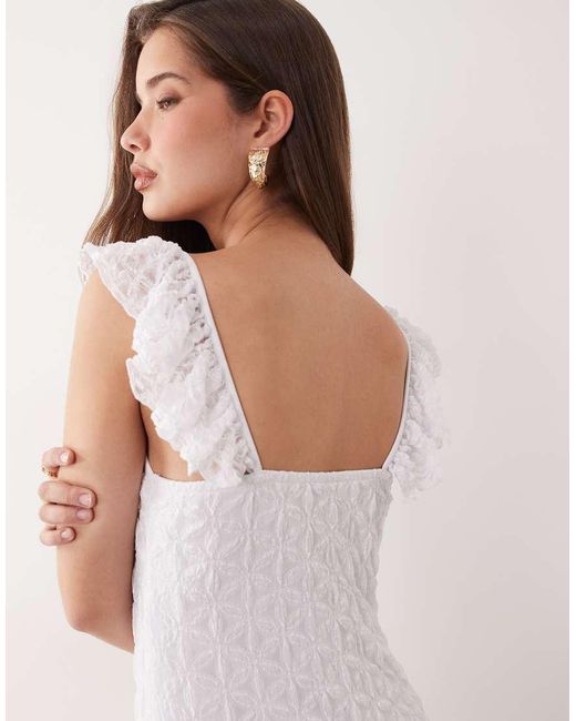 Gina Tricot Pink Frill Lace Maxi Dress