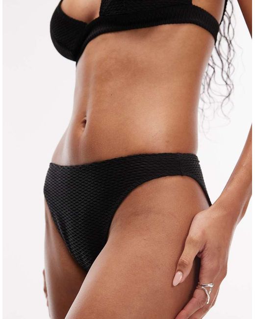 & Other Stories Black Mix And Match Textured Bikini Bottoms