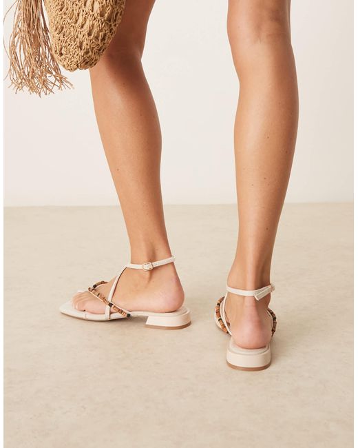 ASOS Natural – flaunt – minimalistische, flache riemchen-sandalen