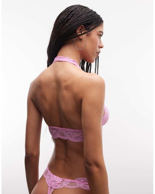 ASOS Purple Lola Lace Halter Neck Bralette