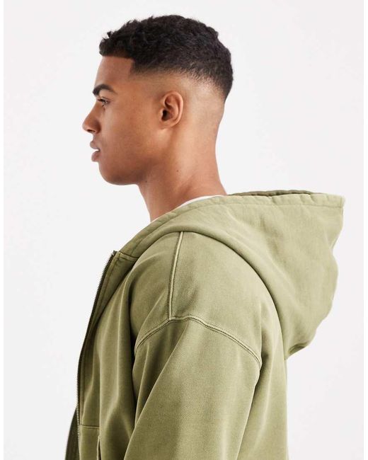 Cotton On Green Cropped Zip Up Hoodie for men