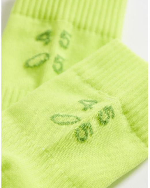 4505 Yellow Premium Running Socks 2 Pack With Arch Support And Antibacterial Finish for men