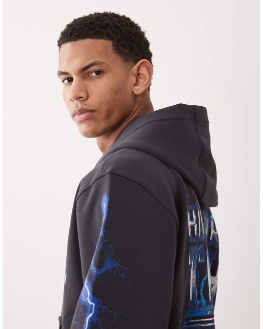 Abercrombie & Fitch Blue Ypb Ford Graphic Print Zip Up Hoodie for men