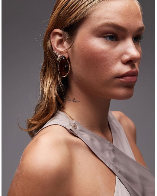ASOS Gray Satin Wrap Front Halter Top