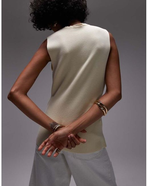 Mango Gray Button Through Knitted Waistcoat