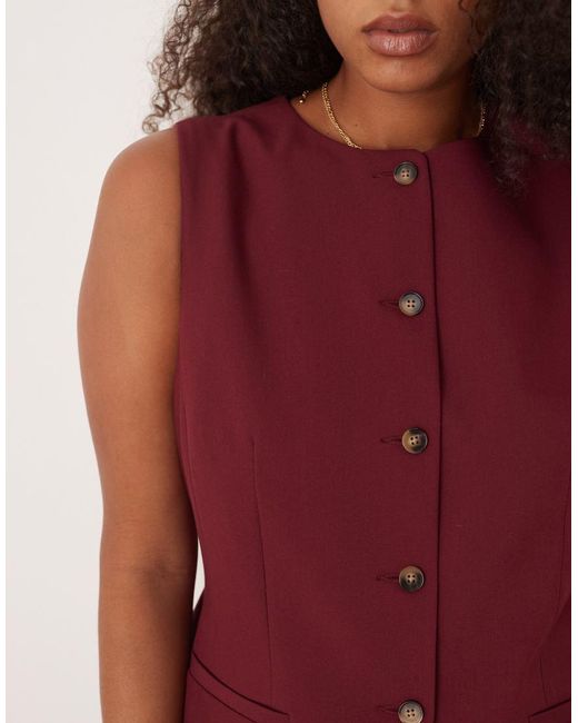 ASOS Curve Tailored High Neck Moulded Hip Waistcoat
