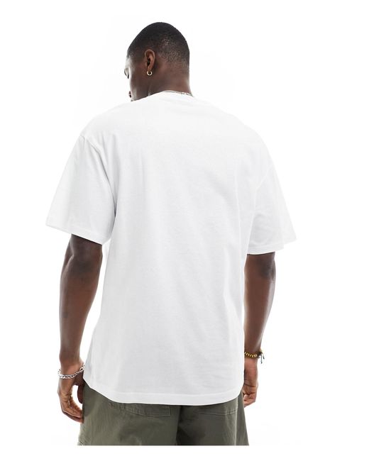 Jack & Jones White Oversized T-shirt With Brooklyn Chest Print for men